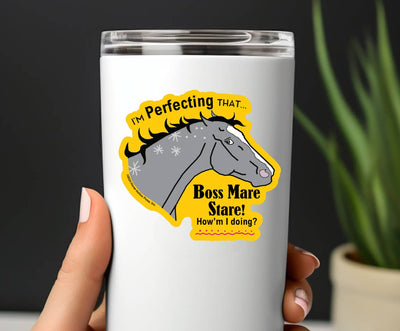 3" Tumbler Horse Sticker / Boss Mare Stare / WATERPROOF