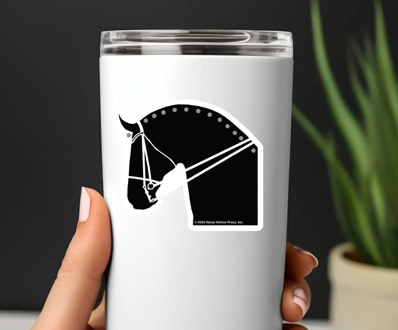 3" Tumbler Horse Sticker / Dressage Horse / WATERPROOF