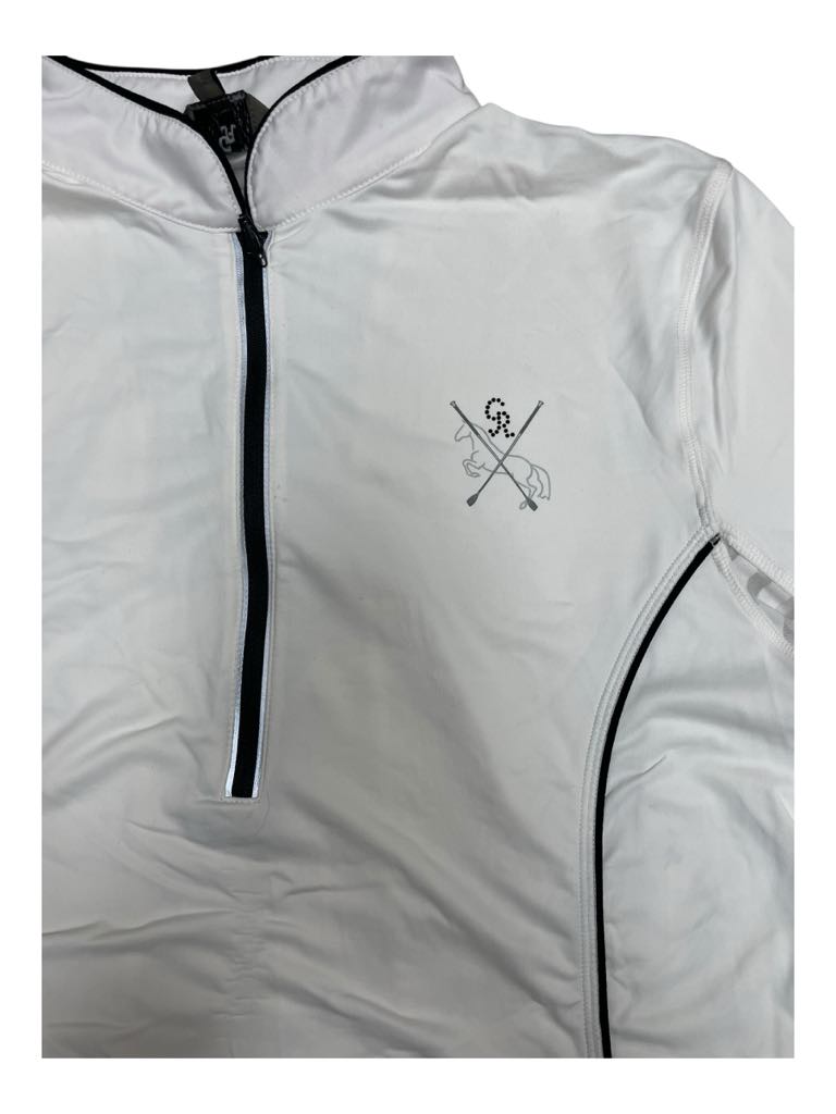 Goode Rider SS 1/4 Zip - White/Black - L - USED