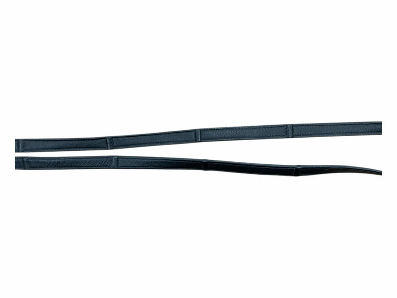 Red Barn Reins W/ Covered Hands Stops - Black - F/S - USED