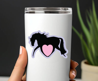 3" Tumbler Horse Sticker / Heart Horse / WATERPROOF
