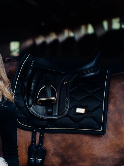 Equestrian Stockholm Black and Gold Saddle Pad