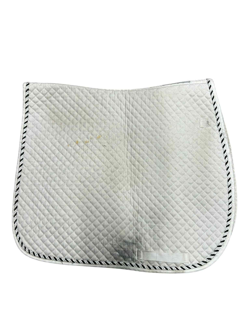Smartpak Dressage Pad - White w White and black piping - Full - USED