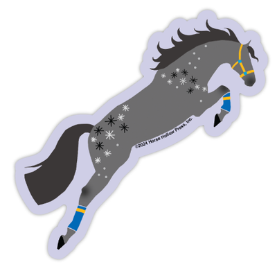 3" Tumbler Horse Sticker / Dappled Grey Jumper / WATERPROOF