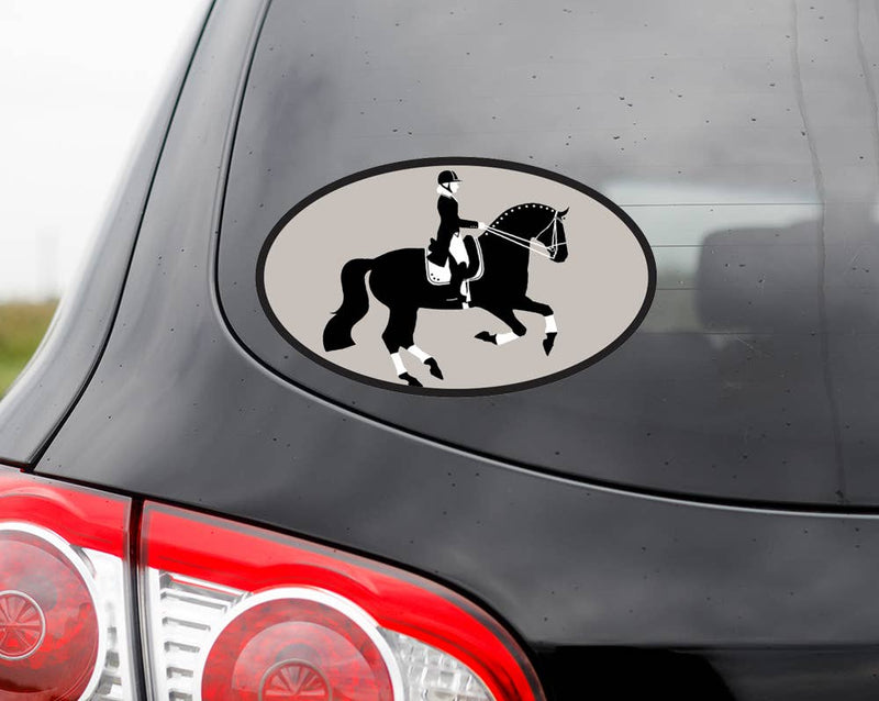 Oval Equestrian Horse Sticker / Piaffe Dressage / WATERPROOF