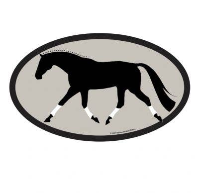 Oval Equestrian Horse Sticker / Swingy Trot / WATERPROOF