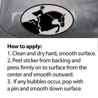 Oval Equestrian Horse Sticker / Rider / WATERPROOF