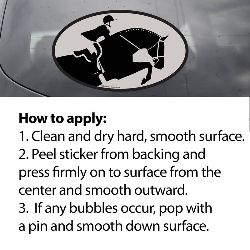 Oval Equestrian Horse Sticker / Rider / WATERPROOF