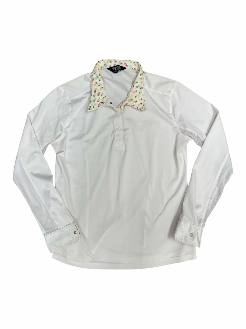 Shires LS Show Shirt - White/Pineapple - L - USED