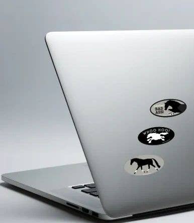 Horse Western Laptop Cell Phone & Helmet Sticker: Live/Slide