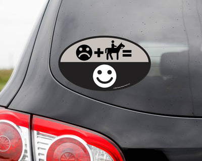 Oval Equestrian Horse Sticker / Smile Frown / WATERPROOF