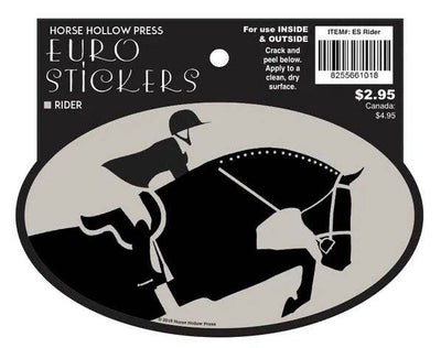 Oval Equestrian Horse Sticker / Rider / WATERPROOF