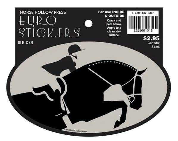 Oval Equestrian Horse Sticker / Rider / WATERPROOF