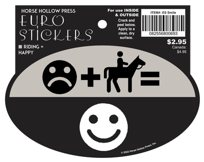 Oval Equestrian Horse Sticker / Smile Frown / WATERPROOF