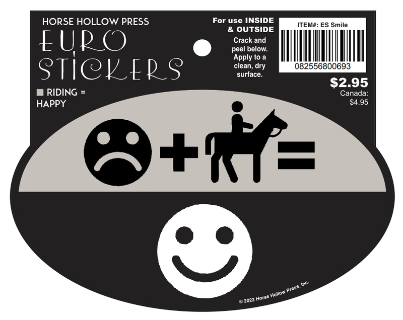 Oval Equestrian Horse Sticker / Smile Frown / WATERPROOF