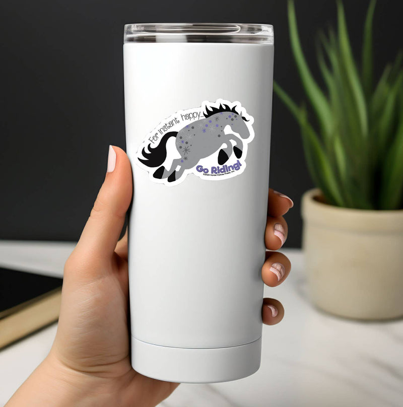 3" Tumbler Horse Sticker / Instant Happy / WATERPROOF