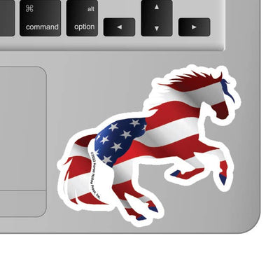 3" Tumbler Horse Sticker / American Flag / WATERPROOF