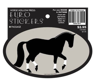 Oval Equestrian Horse Sticker / Passage / WATERPROOF