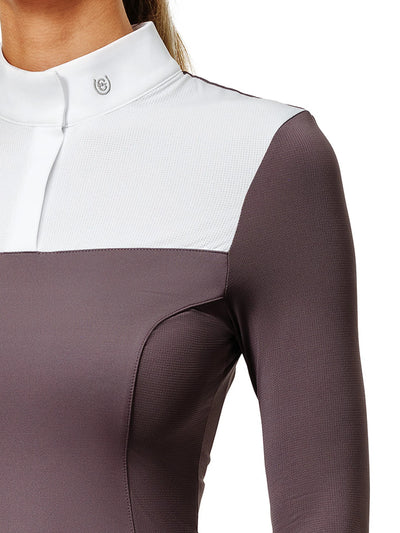 Equestrian Stockholm Fine Line Show Shirt - Dark Violet