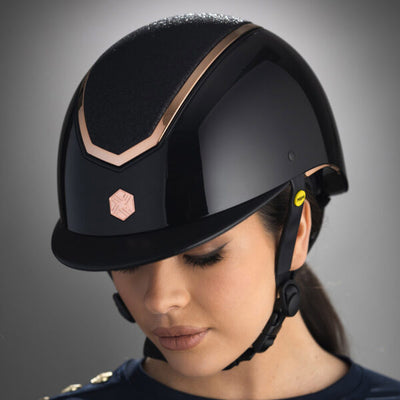 Charles Owen Kylo Helmet - Black Gloss/Rose Gold/Sparkly