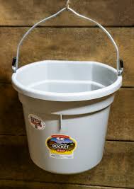 Plastic Flatback Bucket  20 Qt Gray