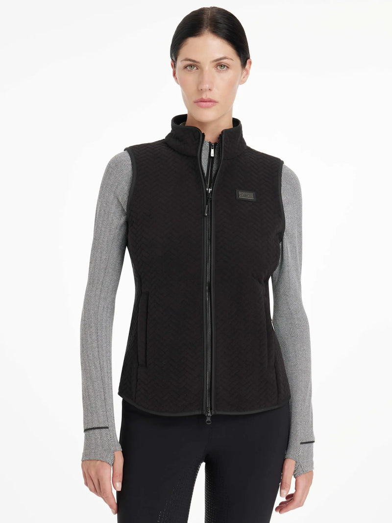 Aspen Herringbone Fleece Gilet Black