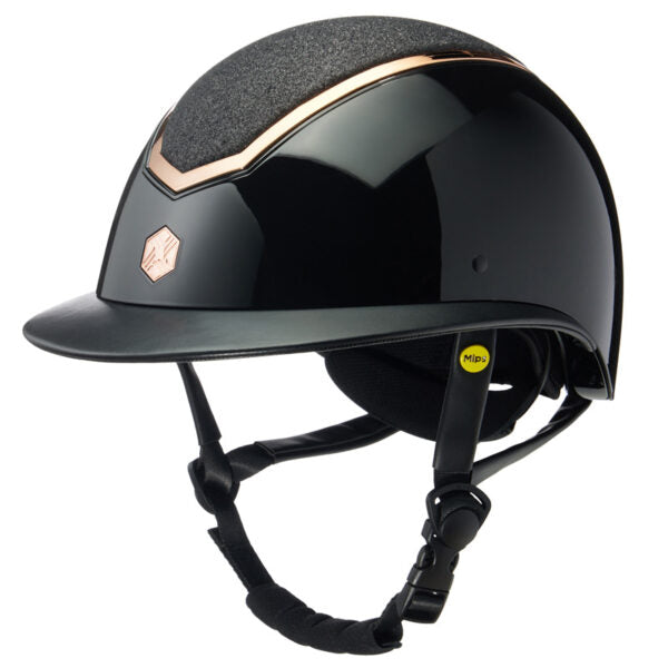 Charles Owen Kylo Helmet - Black Gloss/Rose Gold/Sparkly/Wide Brim