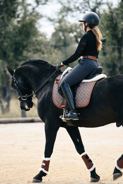 Dressage Pad, Herringbone & Cognac