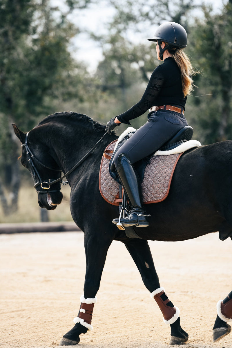 Dressage Pad, Herringbone & Cognac
