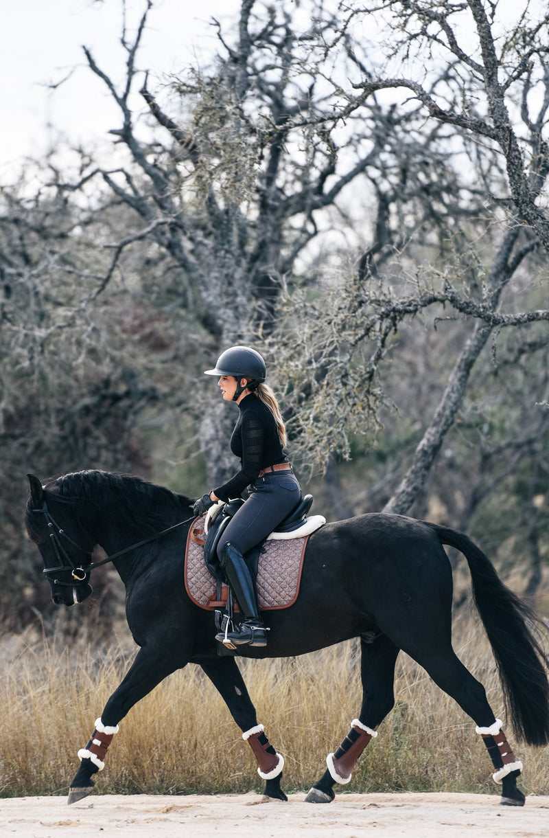 Dressage Pad, Herringbone & Cognac
