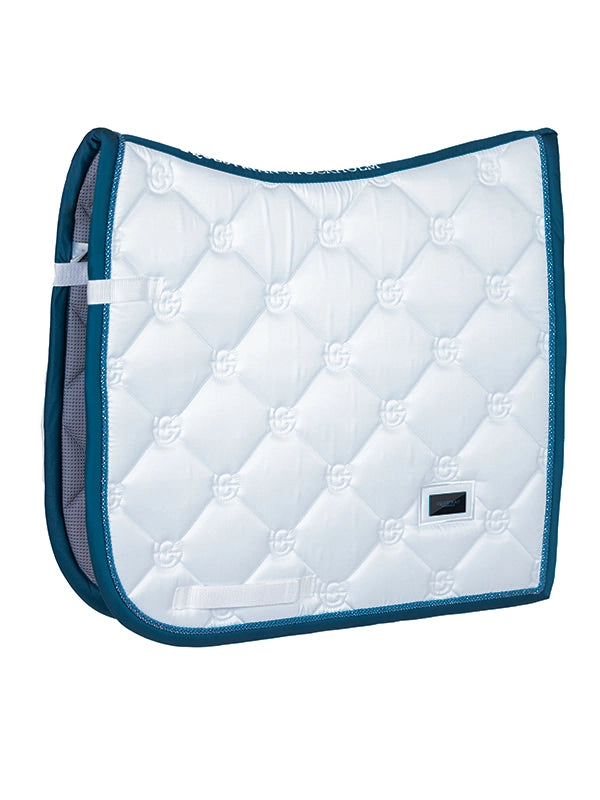 Equestrian Stockholm White/Blue Meadow Saddle Pad