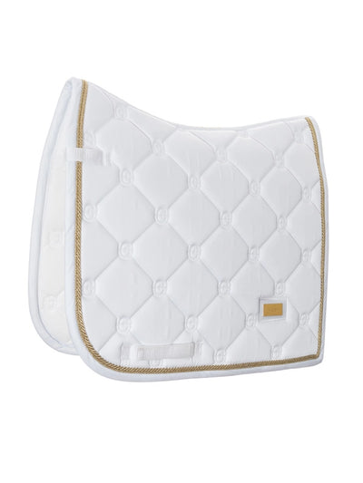 Equestrian Stockholm White Perfection Gold Saddle Pads
