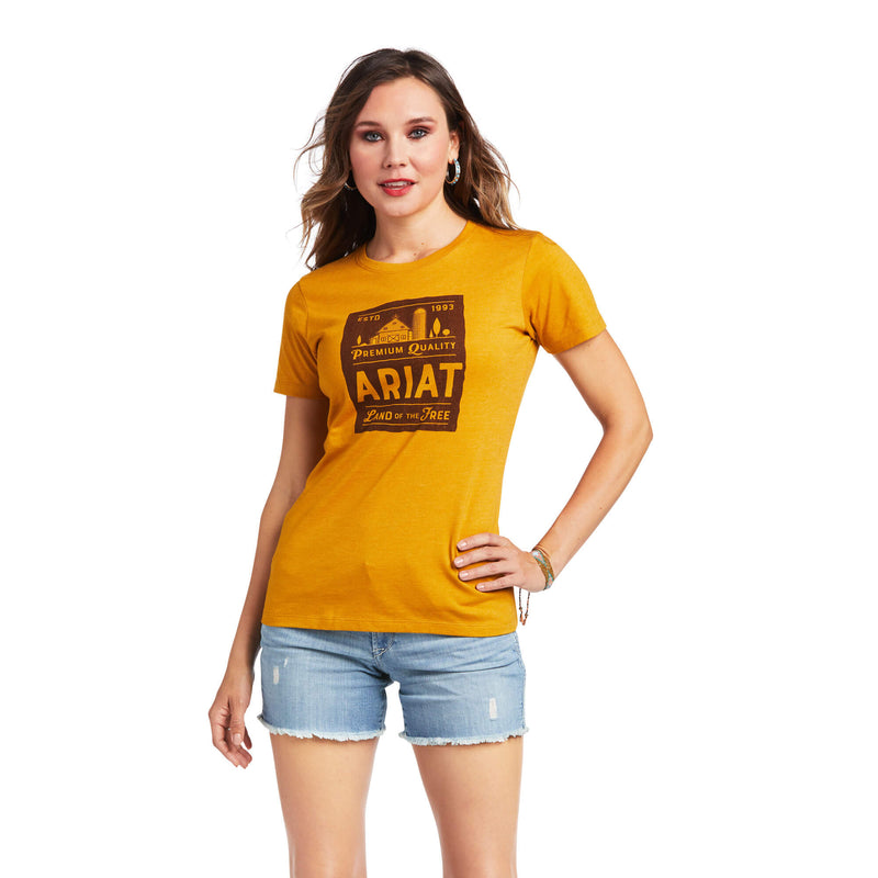 Ariat Farmland Tee- Buckhorn Feather - L