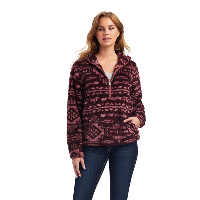Ariat REAL Berber Pullover Sweatshirt - Mulberry/Rose