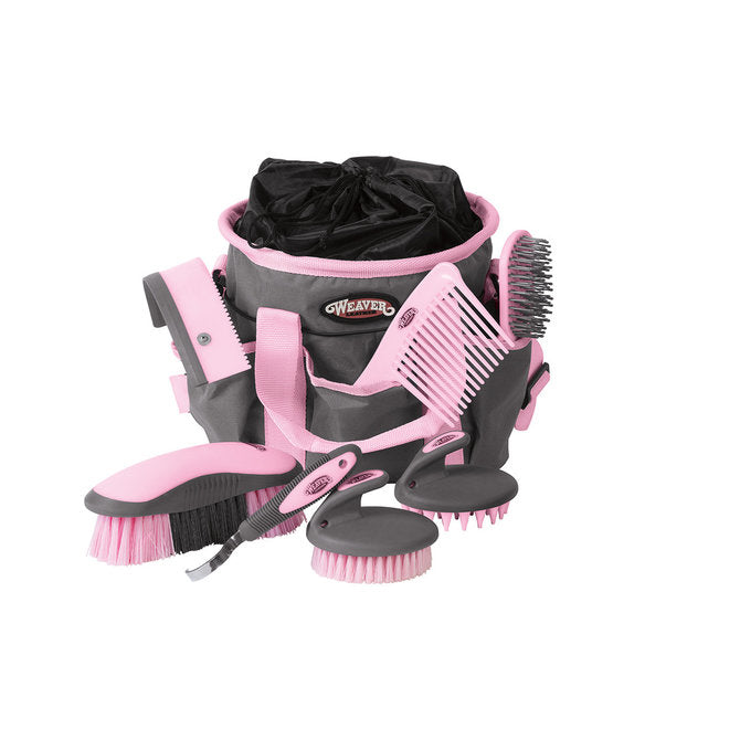 Weaver Grooming Kit Bag - Grey/Pink