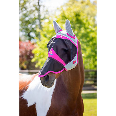 Shires Air Motion Fly Mask W/ Ears and Hose - Pink