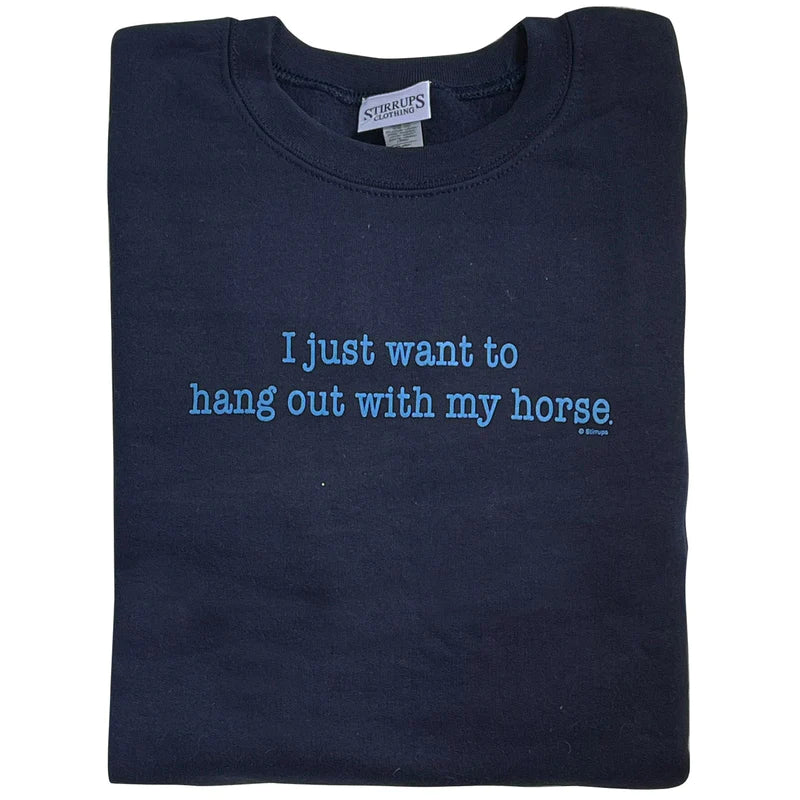 Stirrups Equestrian Hoodie - I just want to hang out with my horse - Kids