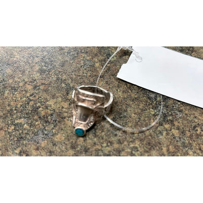 Sterling Silver Western Saddle Ring (turquoise horn) - USED