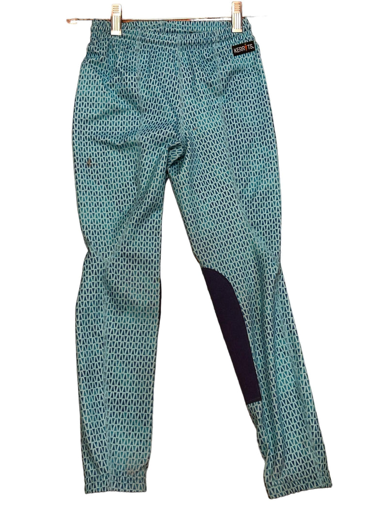 Kerrits Kids KP Tights -  Aqua Print - Kids Small - USED