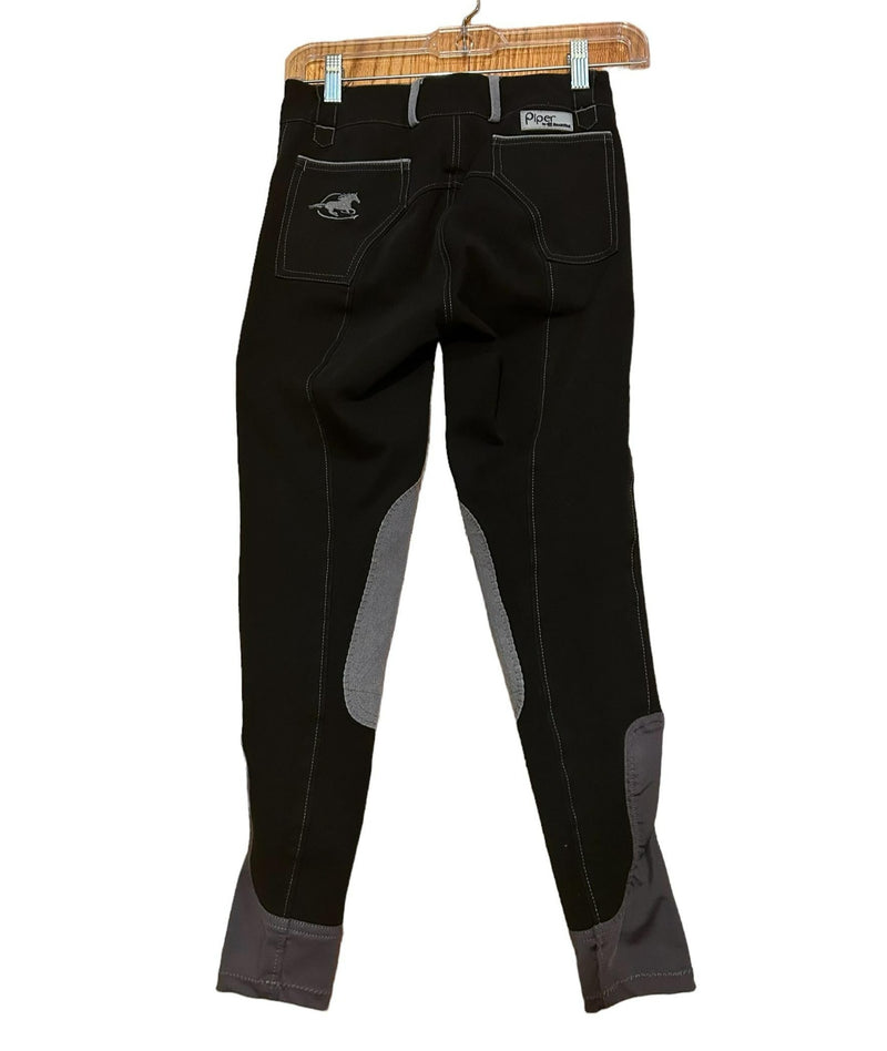 Smartpak Piper Kids KP Breeches - Black/Grey Kids 12 - USED -
