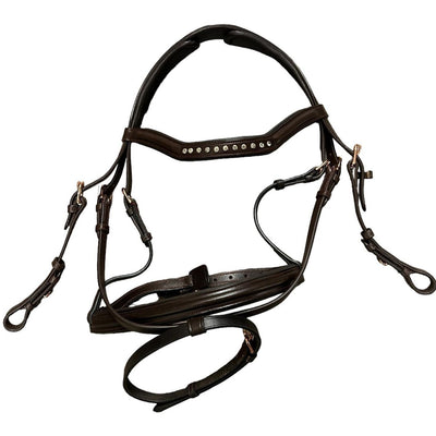 Pure Harmony Eq Bridle *broken keeper* - Havana/Rose Gold - Cob - USED