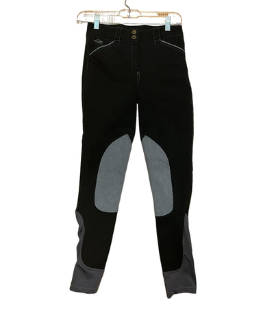 Smartpak Piper Kids KP Breeches - Black/Grey Kids 12 - USED -