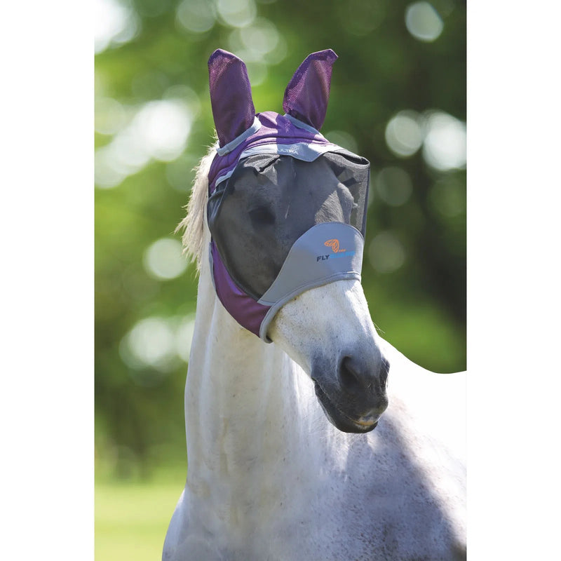 Shires Fly Guard Fly Mask W/Ears - Purple