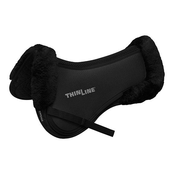 Thinline TriFecta Half Pad with Sheepskin Rolls - Black
