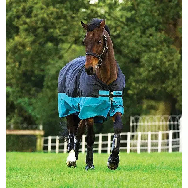 Horseware Ireland Mio Midweight 200g Turnout Blanket - Black/Turquoise