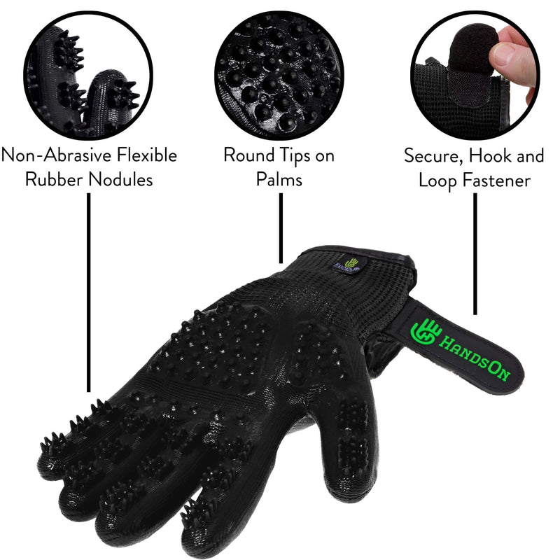 Hands On Grooming Gloves - Black/Black