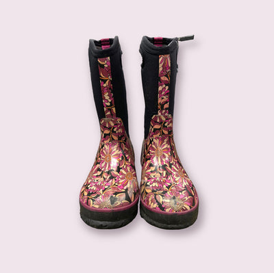 BOGS flower boots - pink size 3 - USED