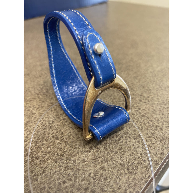 Leather and Silver Stirrup Bracelet