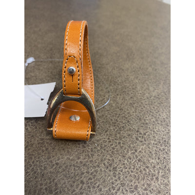 Leather and Silver Stirrup Bracelet