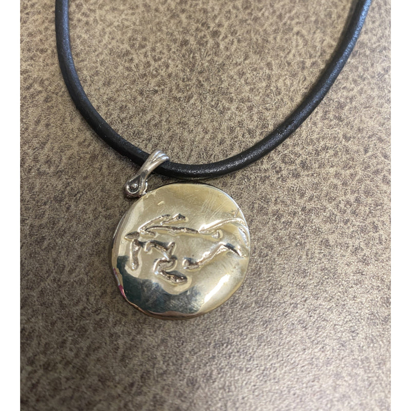 The Jeweled Pony Necklace - Playful Horse - White Copper